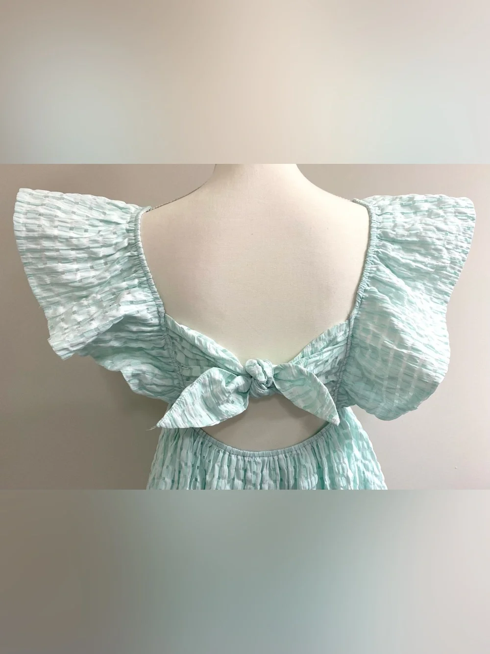 Day+Moon Womens M Mint Green Ruffle Dress Boho Summer Coastal Preppy Cottagecore
